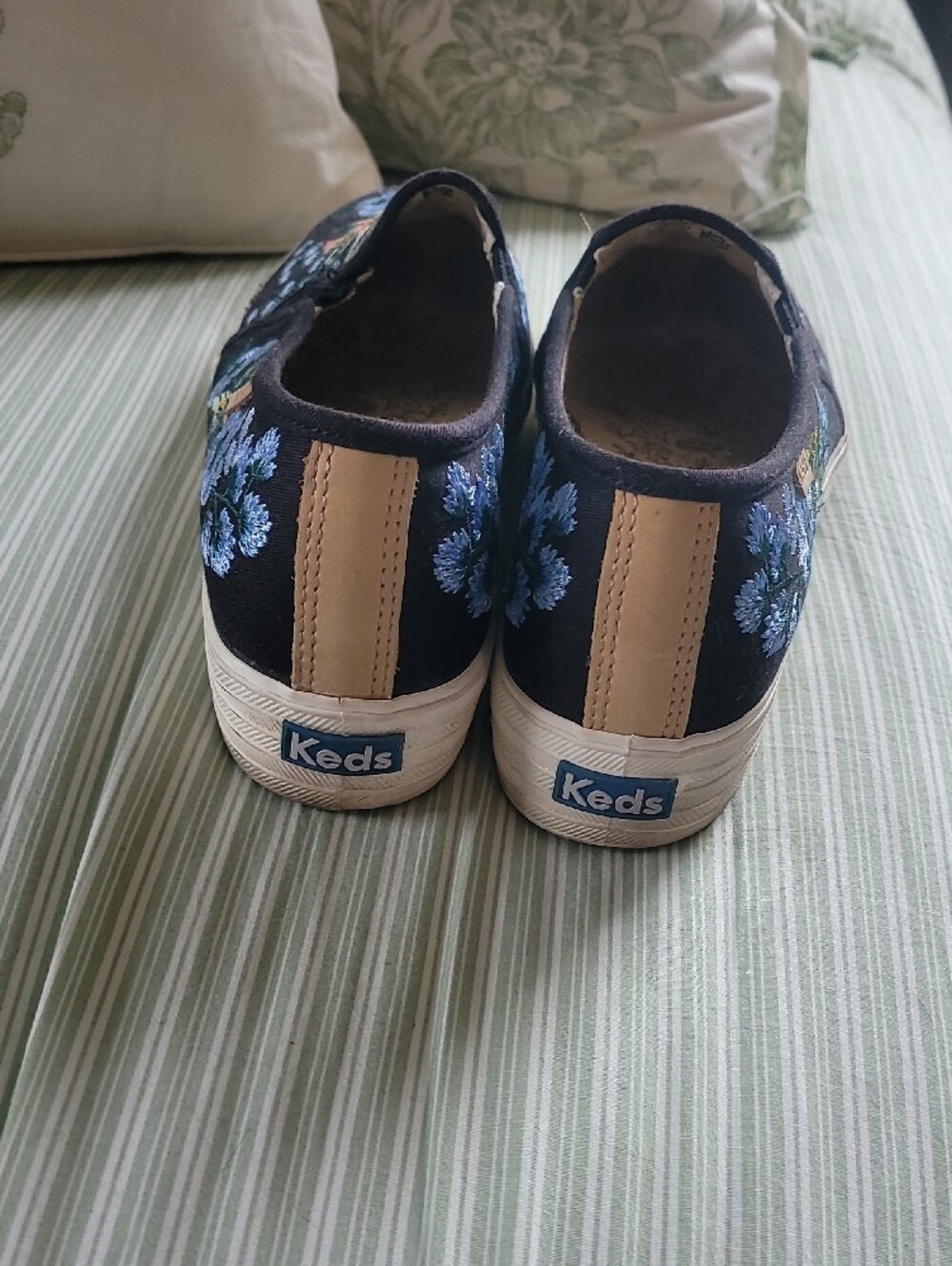 Keds Navy Embroidered Floral Slip-On Mules - Picture 6 of 6